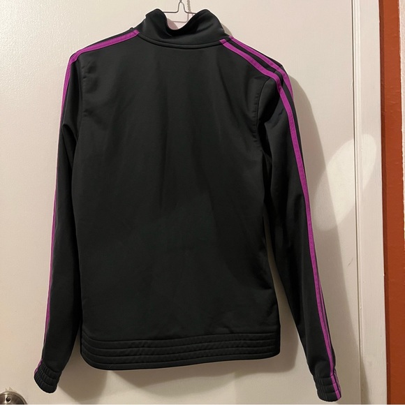 Adidas zip up dark grey and purple - Picture 2 of 4